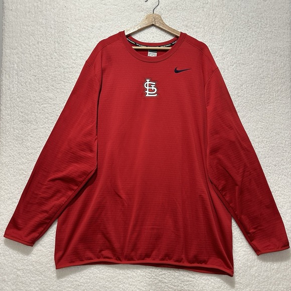 Nike Baseball St Louis Cardinals Performance Red Men's Long‎ Sleeve Size 3XL